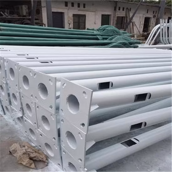 Hepu 5m 6m 7m 8m 9m 10m 11m 12m Q345 Q235 Single Double Arm Conical Octagonal Street Light Pole, Hot DIP Galvanized Powder Coated Street Light Lighting Pole